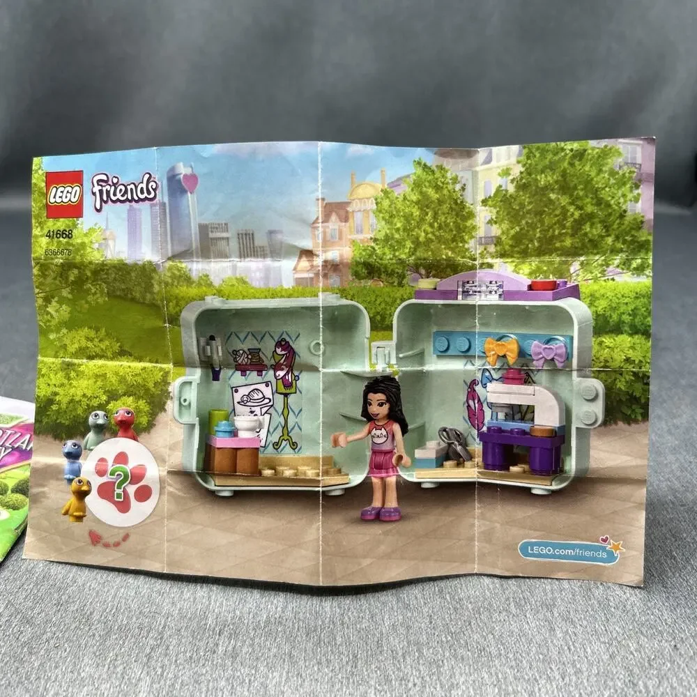LEGO Friends Emma’s Art Stand 41332 & Fashion Cube 41668 Building Sets + Manual